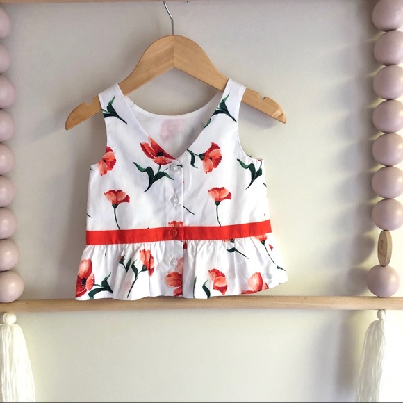 NWT Janie & Jack Floral Peplum Tank - Picture 2 of 4